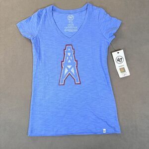 NFL Houston (TN Titans) Oilers Throwback Graphic Tee Women's- V-Neck-Small-NWT